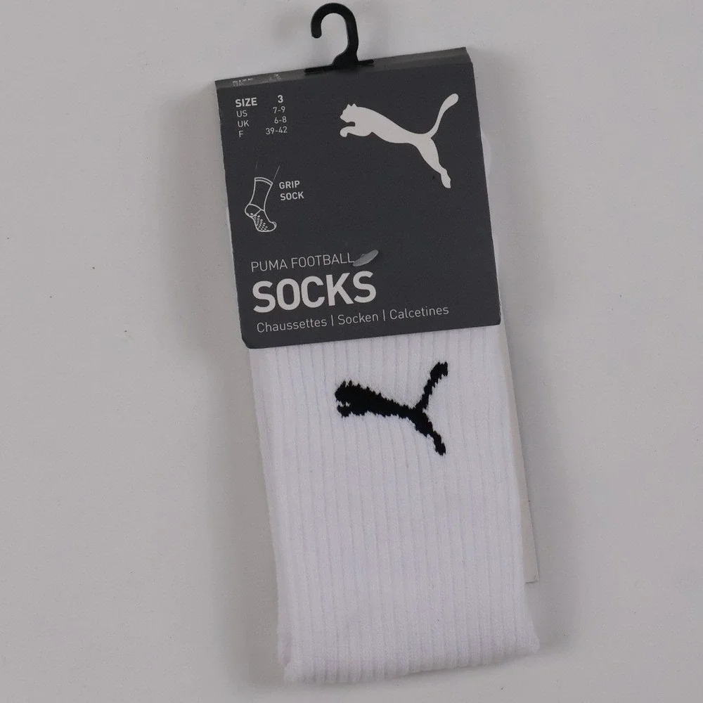 Puma Football Socks teamLIGA26 Grip White Black US 7-9 NWT